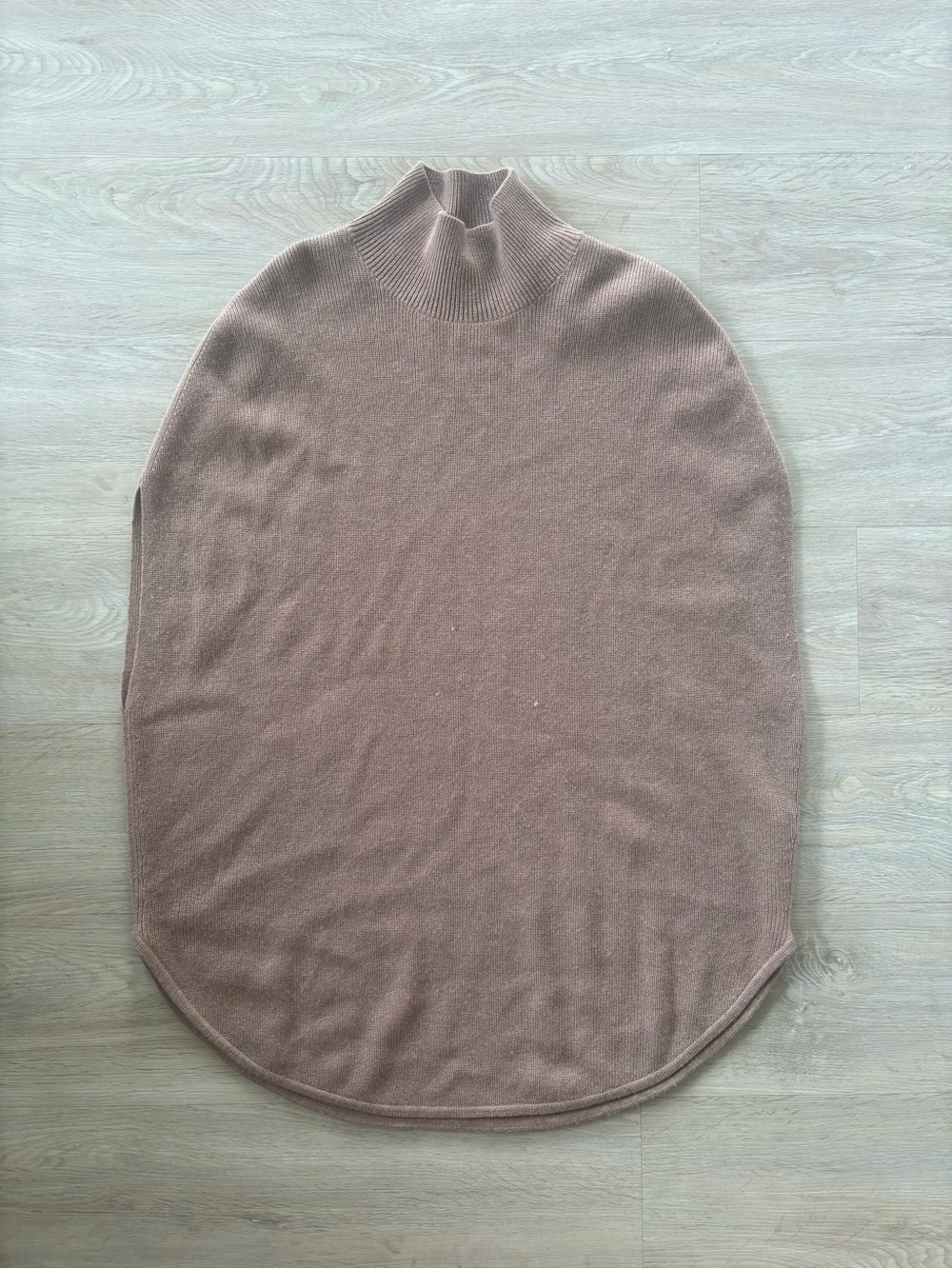 COS Jumper Womens XS Brown tan Turtle Neck Wool Alpaca Oversize Knit Poncho